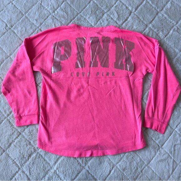 Victoria's Secret PINK | Coral Campus Crew Neck Sweater | Size Small - Picture 2 of 12